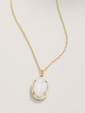 Spartina 449 NWT - Clara Oval Necklace 18" White Opal